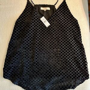 LOFT Dark Camisole with Textured Dots